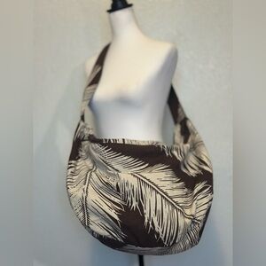 Marimekko Huge Brown Sling Tote Bag Zip GUC